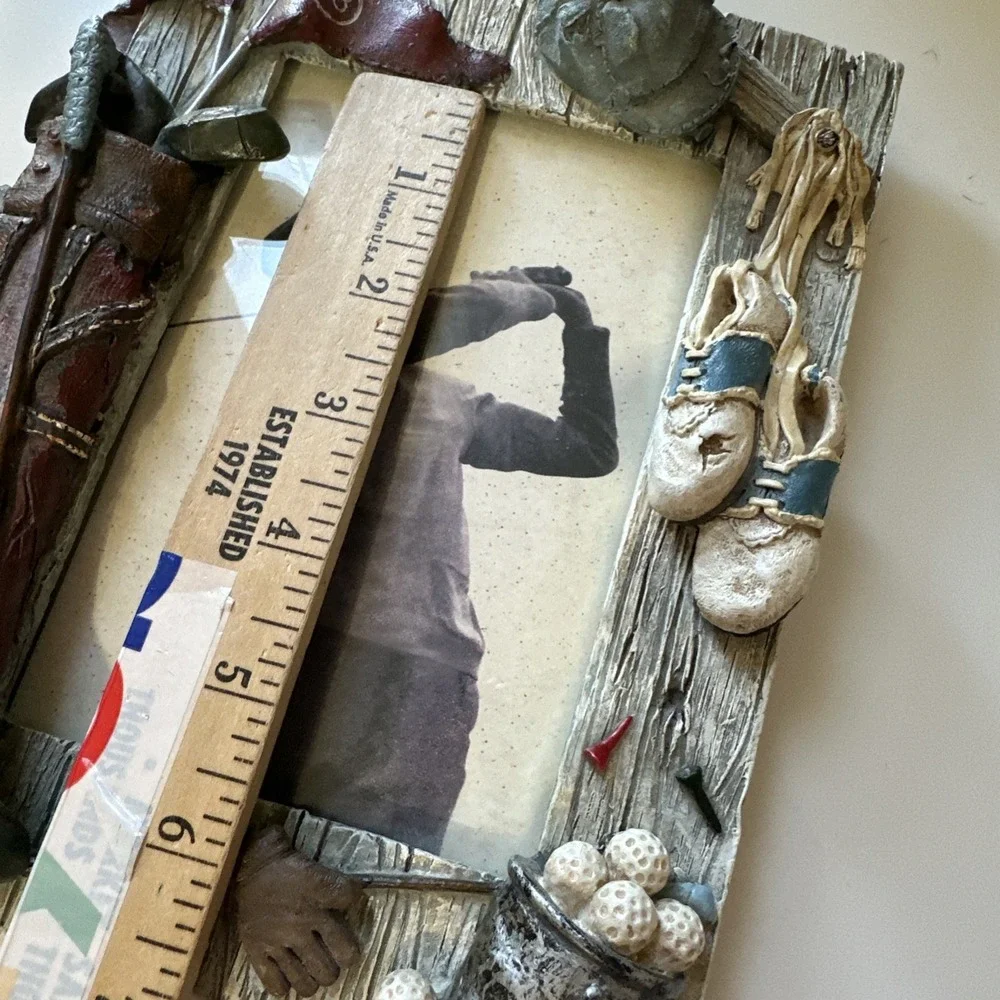 Golf Picture Frame 3D Resin 4x6 Photo Frame Golf Bag Clubs Shoes Tees Decor